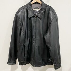 RBM Outdoor Collection Vintage Leather Jacket Black Soft Size XXL
